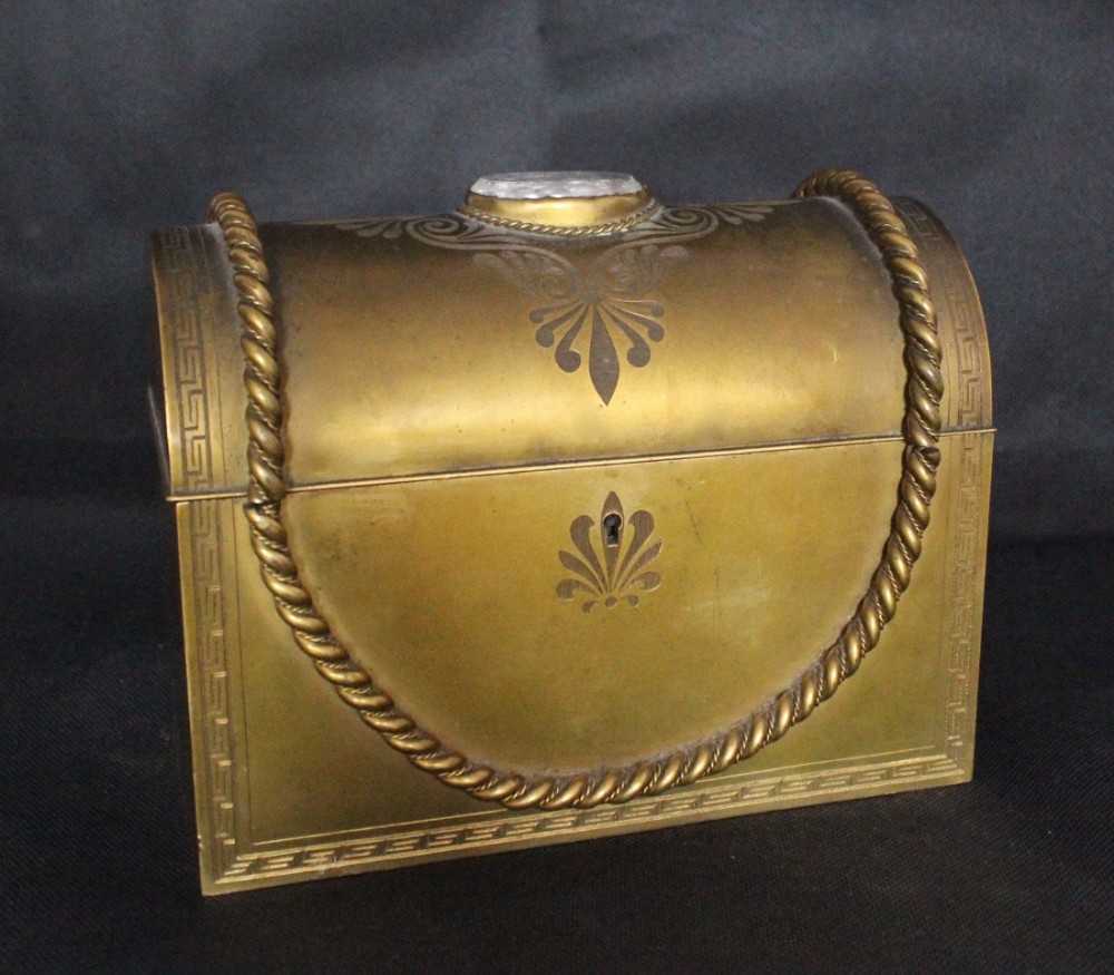 Victorian Gilt Brass Dome Top Stationery Casket