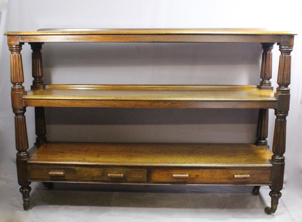 Large Early Victorian Mahogany Three Tier Buffet