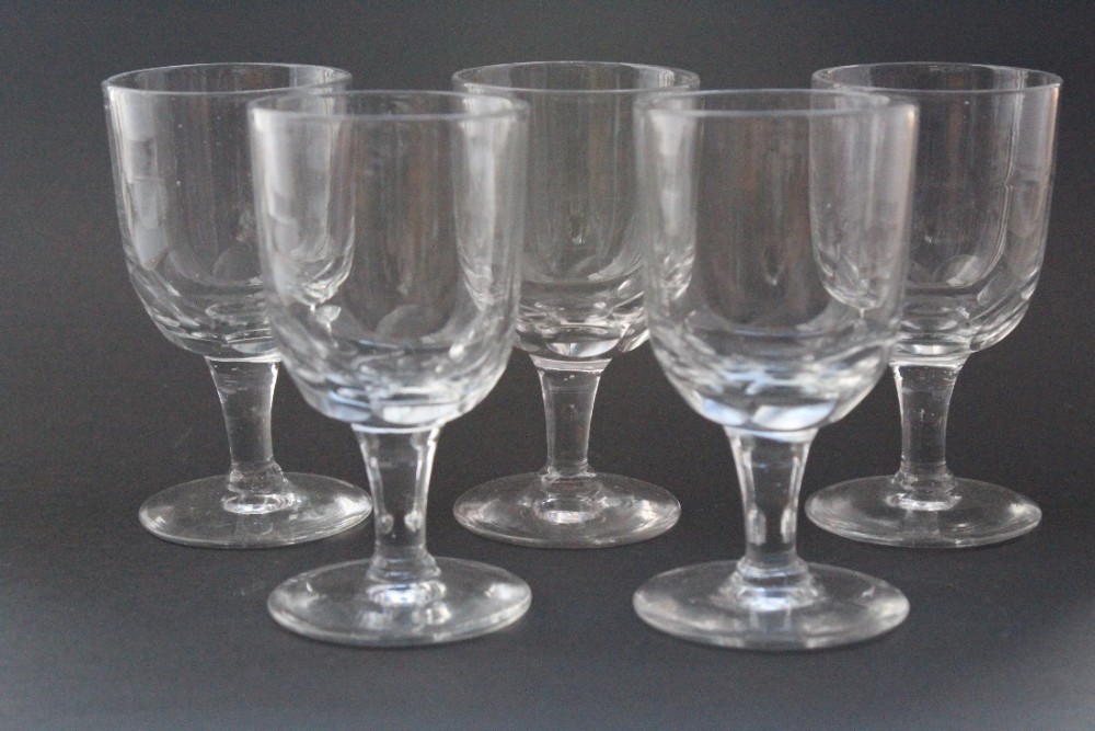Victorian hand blown thumb cut pub glasses