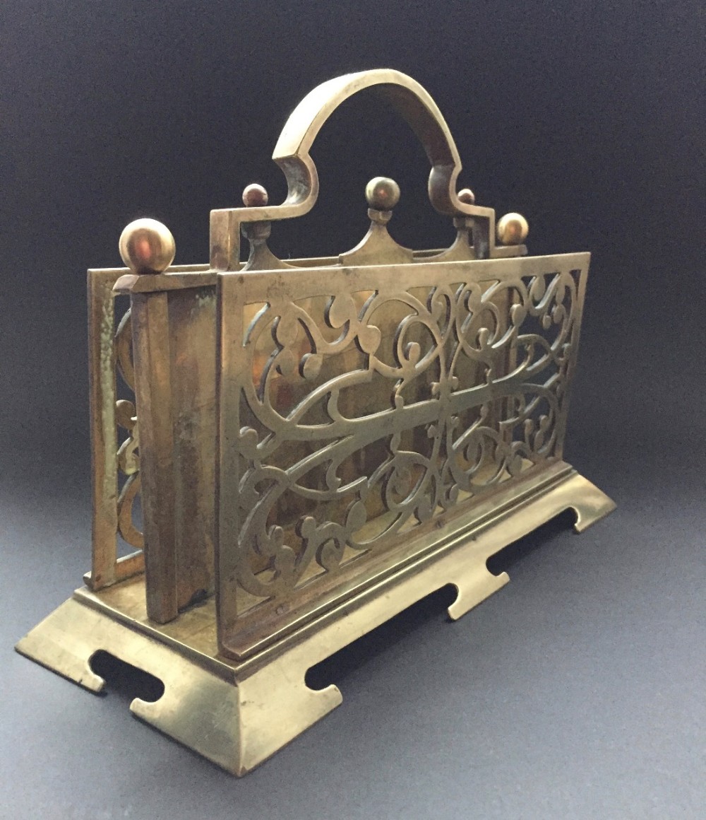Edwardian Pierced Brass Two Division Letter Rack