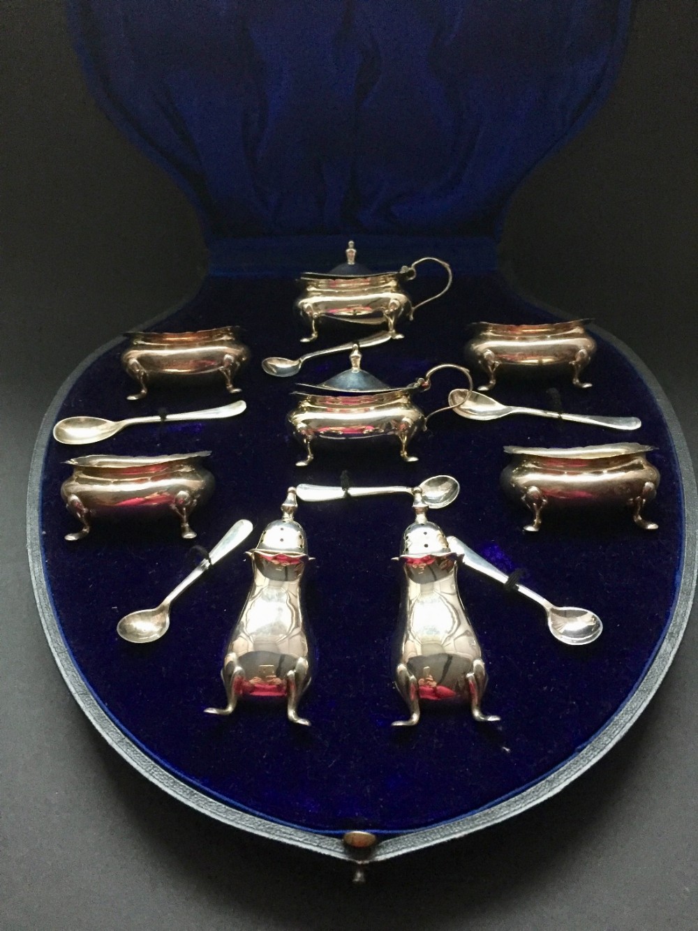 Cased Silver condiment Set, Chester 1912