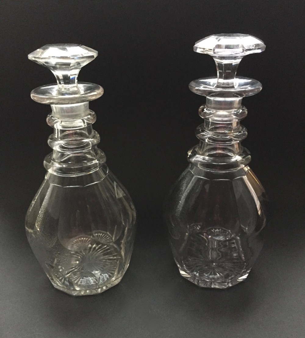 Pair of William IV Cut Glass Decanters