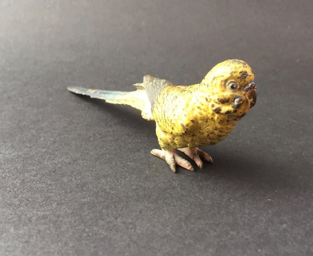 Austrian Cold Painted Bronze Budgie in the manner of Bergman