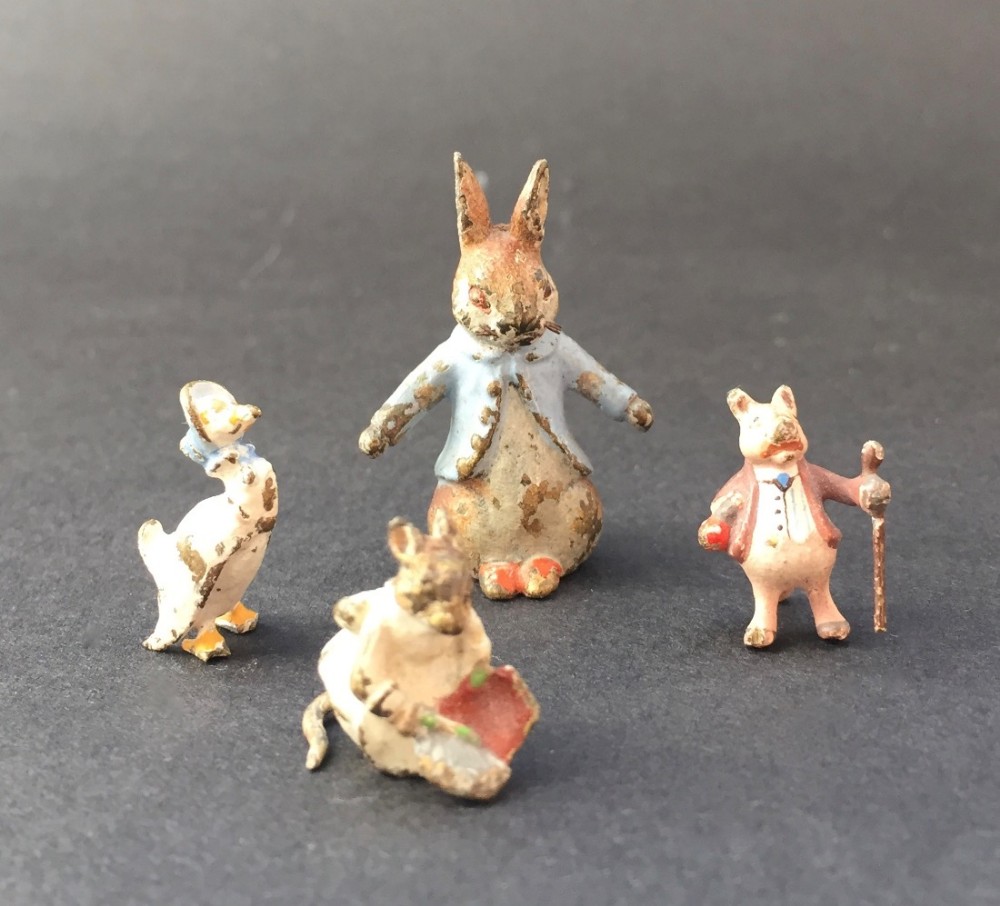 Austrian Cold Painted Beatrix Pottery Figures Bergman