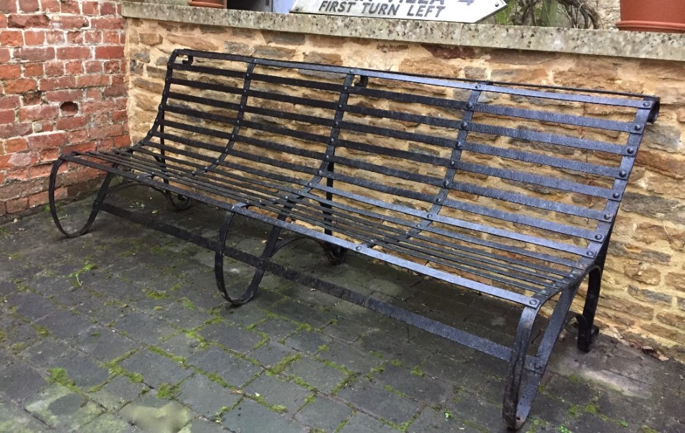 Antique Victorian Wrought Iron Garden Bench