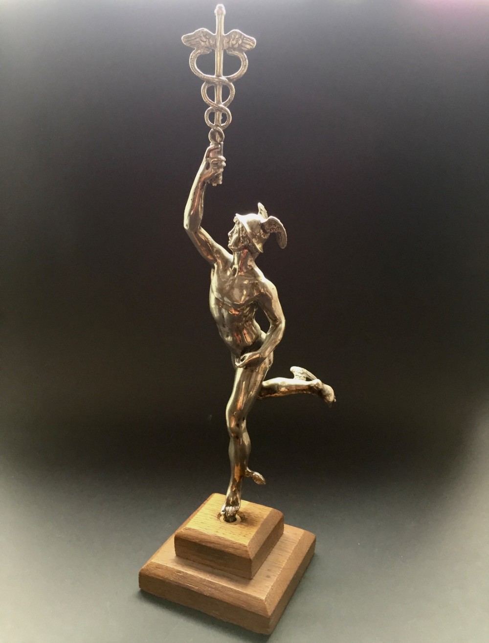Grand Tour Silver Plated Figure of Mercury after the Antique