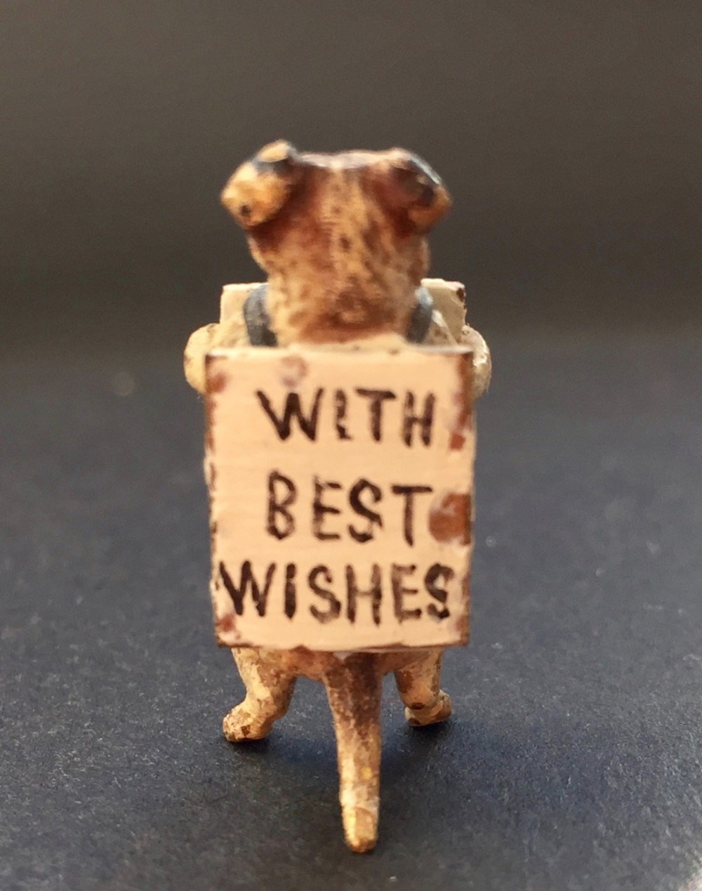 Austrian Cold Painted Bronze Merry Christmas Pug Dog