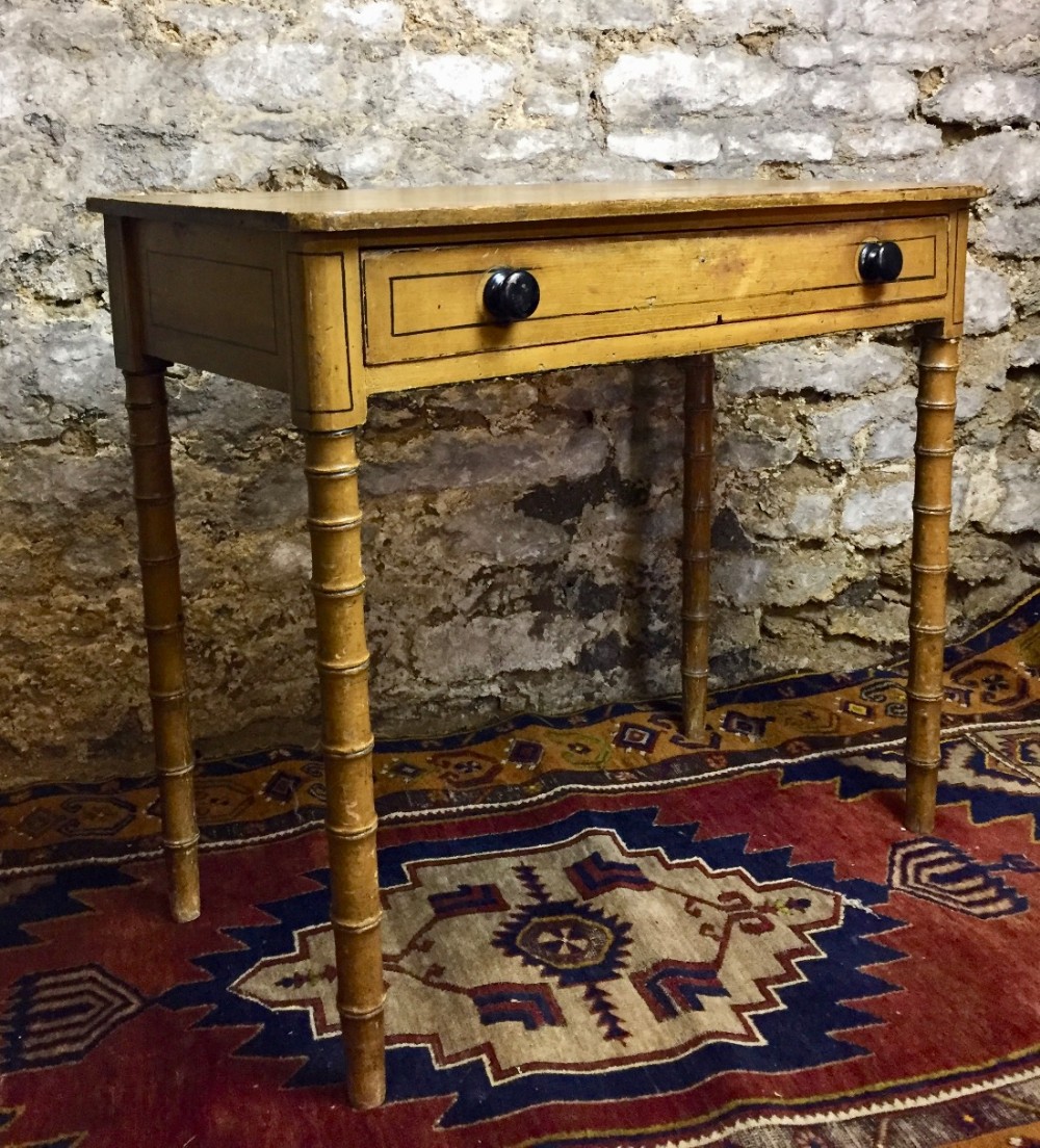 Victorian Faux Bamboo Table in Original Paint