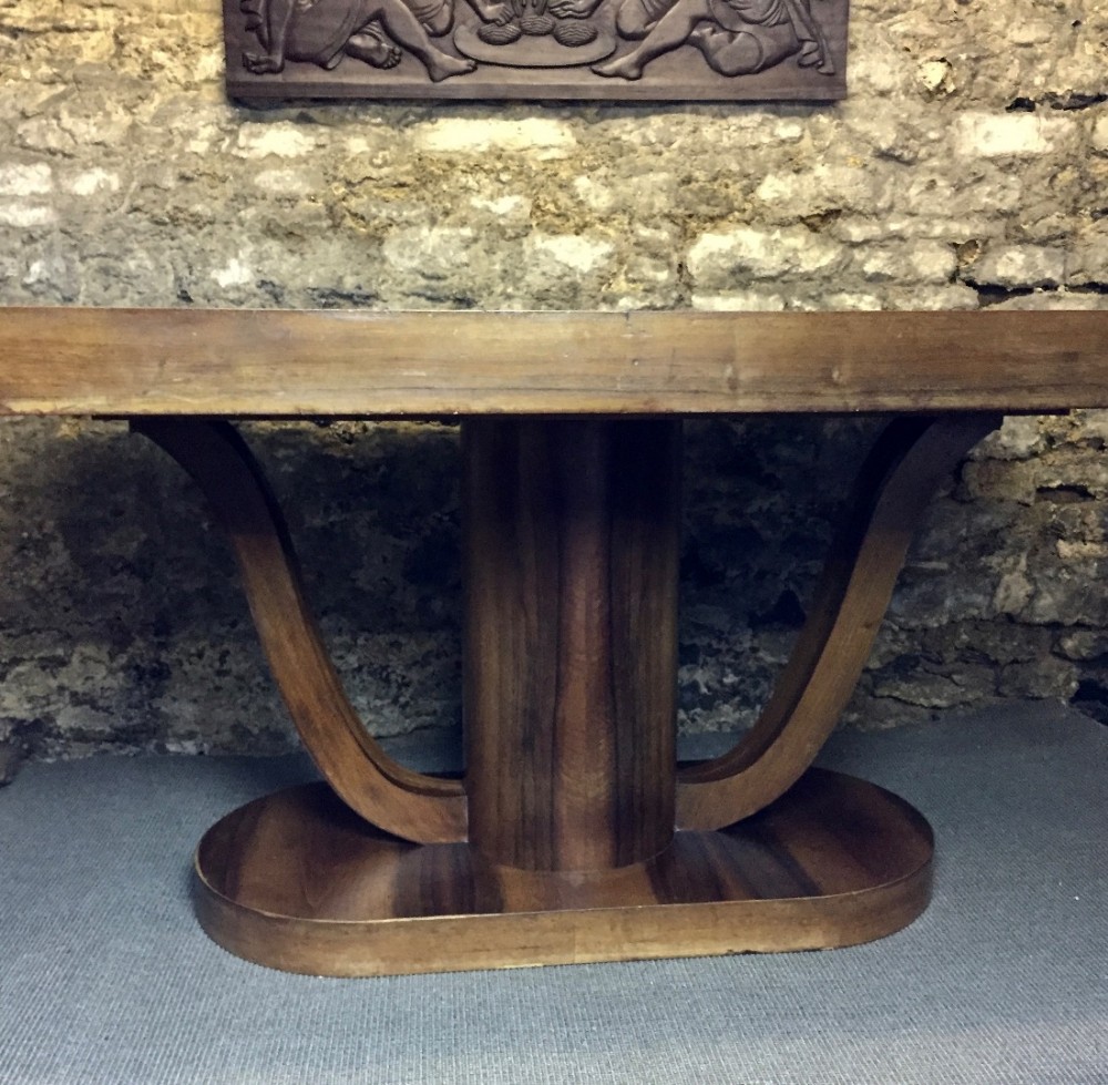 French Art Deco Walnut Dining Table
