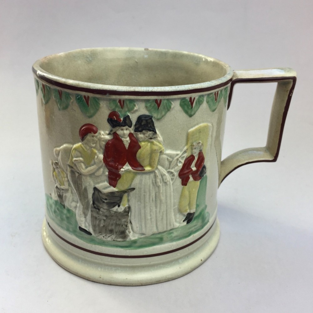 Pearlware Gretna Green 'Anvil' Wedding Mug