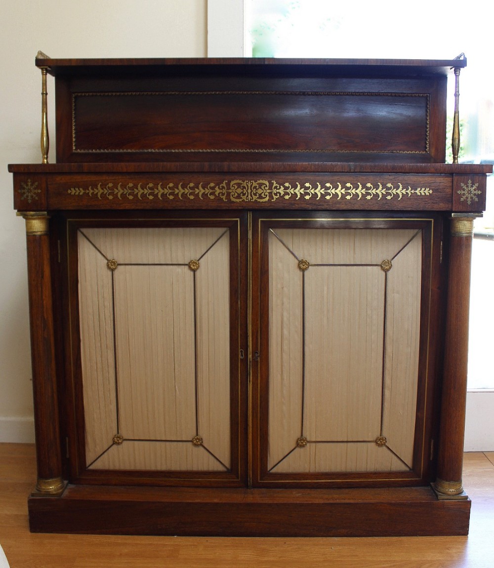 Regency Brass Inlaid Rosewood Chiffonier.