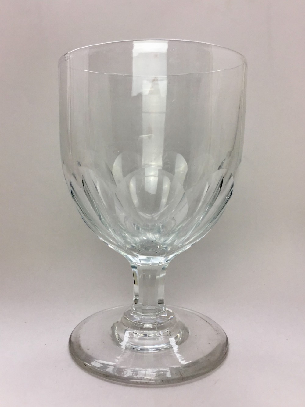 Large Antique Cut Glass Rummer / Wine Glass