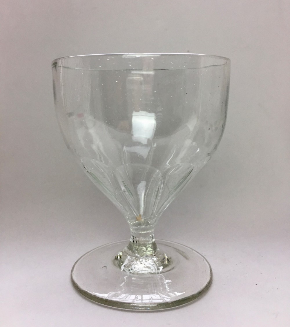 Large Antique Blow Moulded Rummer / Wine Glass
