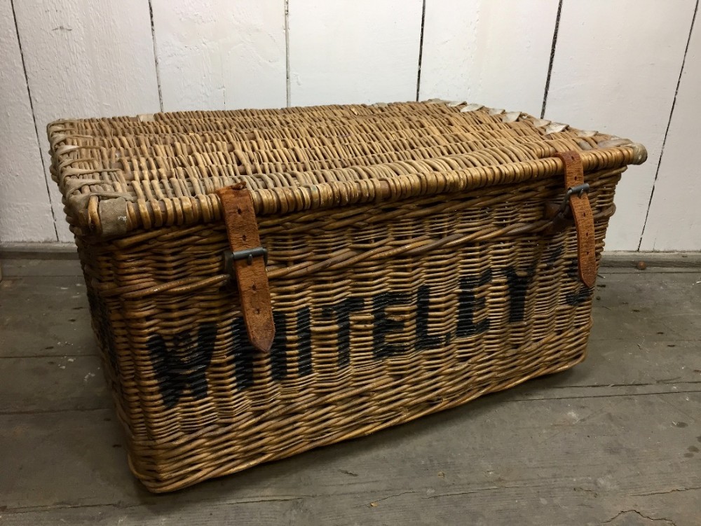 Original large wicker laundry basket from WHITELEY'S, London