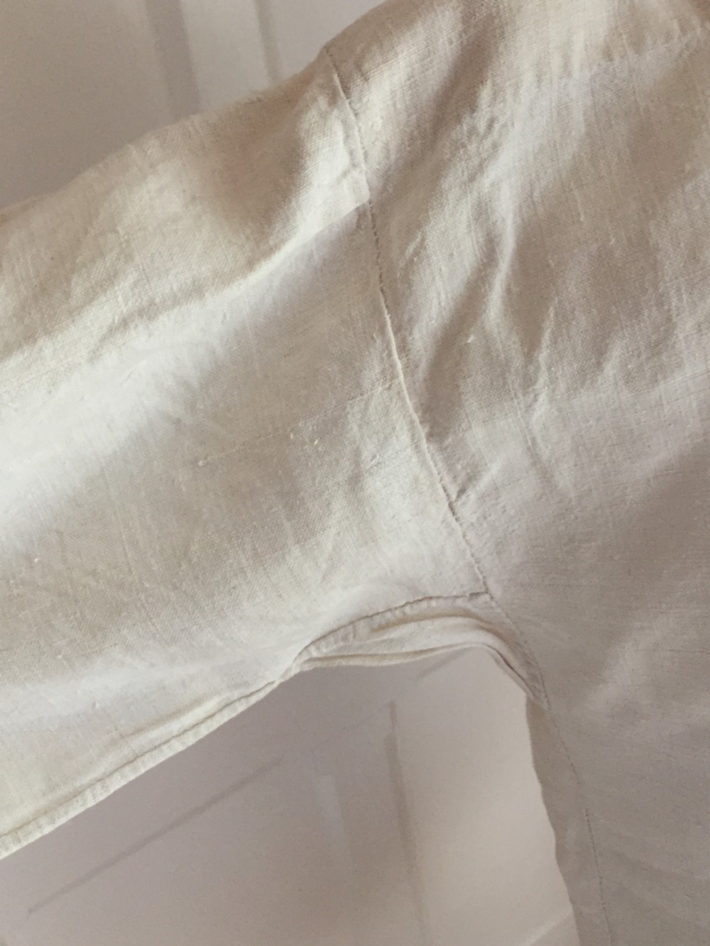 Antique French Homespun Rustic Linen Hemp Smock View X