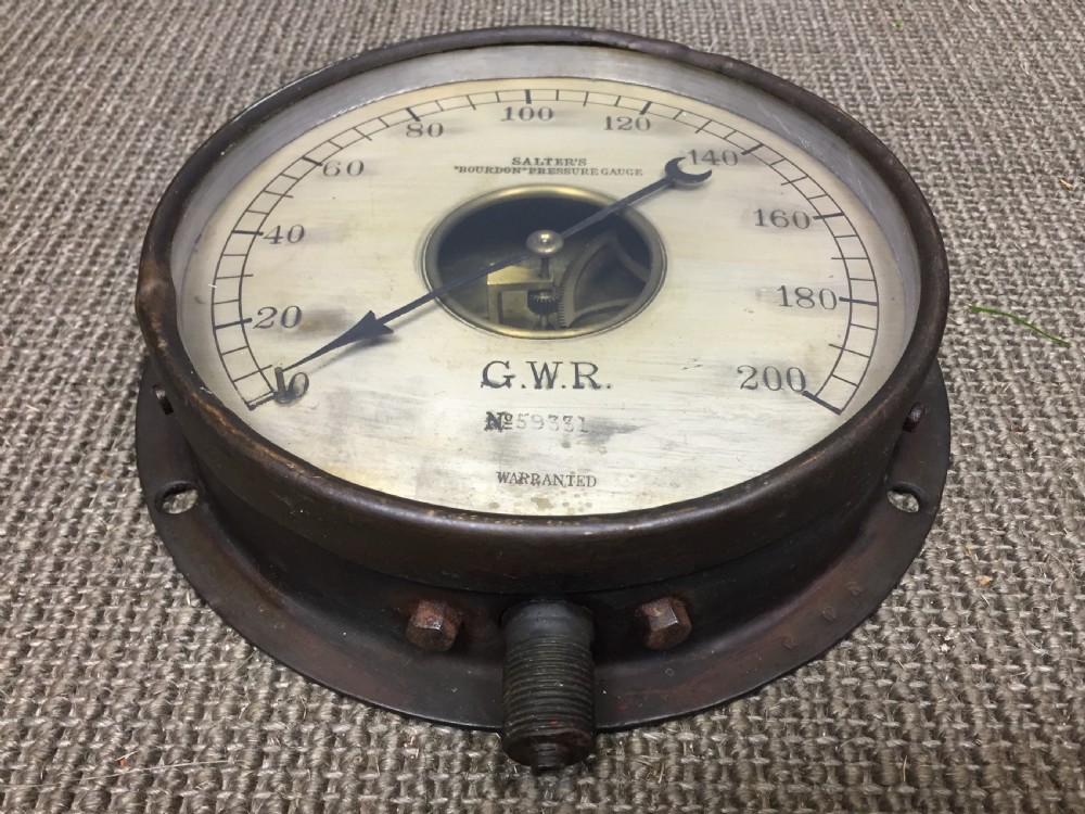Two Great Western Railway GWR Locomotive Pressure Gauges circa 1910 View IV