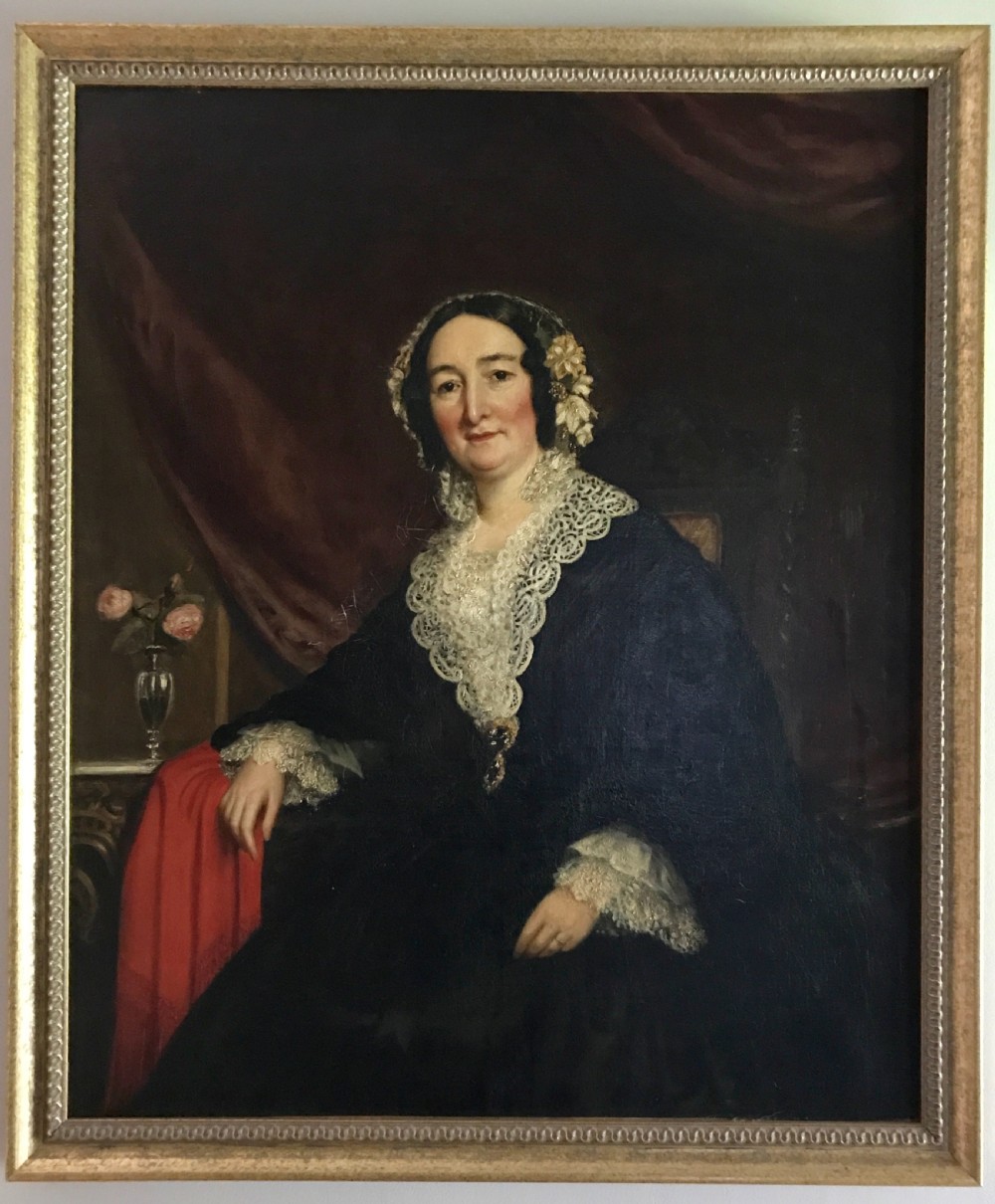 A Large Pair of Oil Portrait of Ironmaster William Grazebrook and his wife Mary-Ann View IV