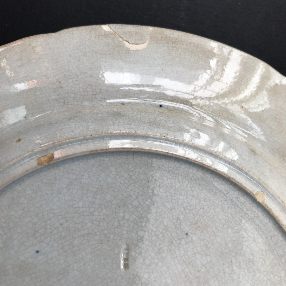 Stubbs Blue & White Pearlware Fair Mount, Nr Philadelphia Plate View IV