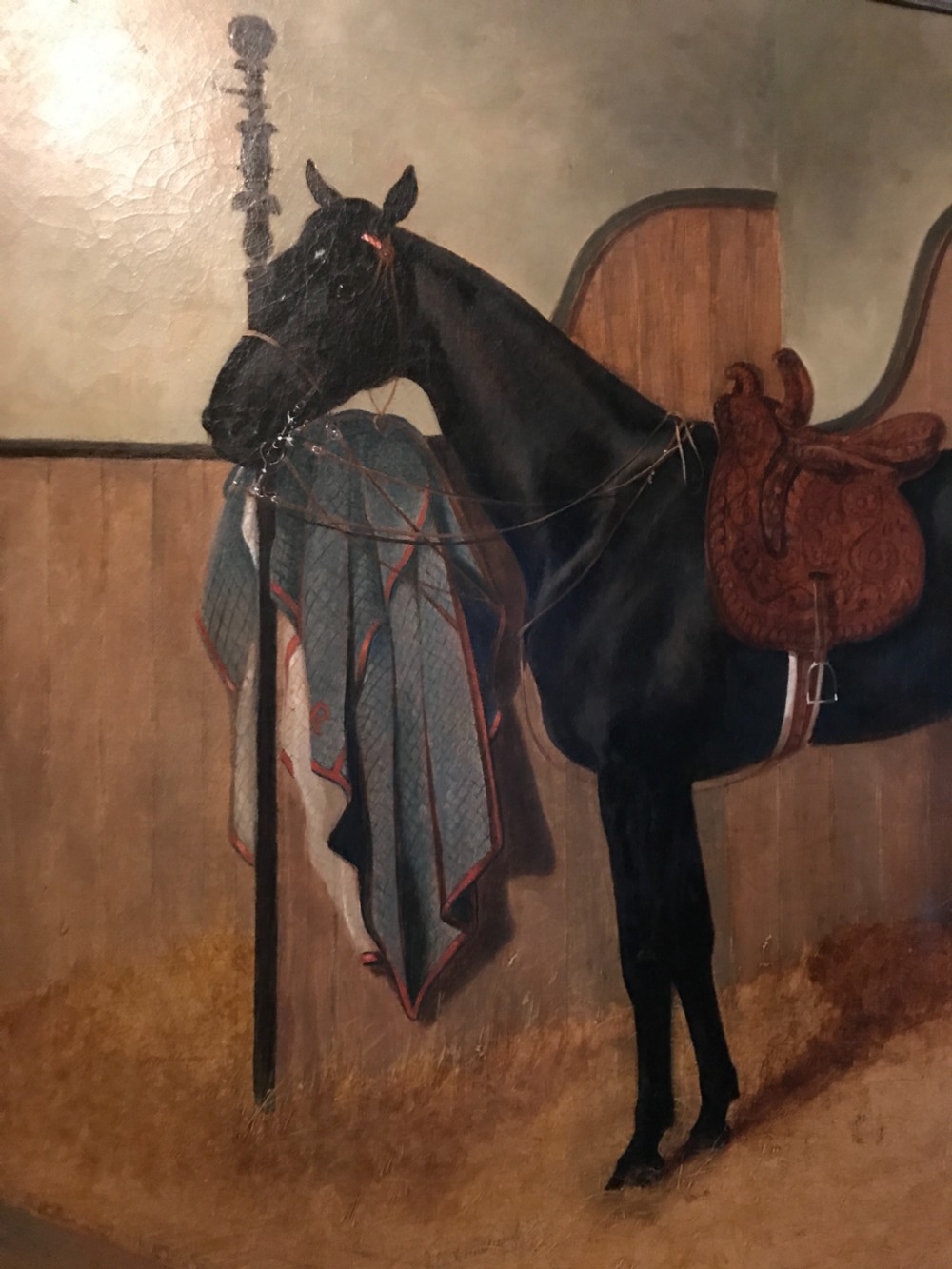 Benjamin Cam Norton 'Candlelight', a Hunter in a Stable, Equestrian Oil on Canvas View III