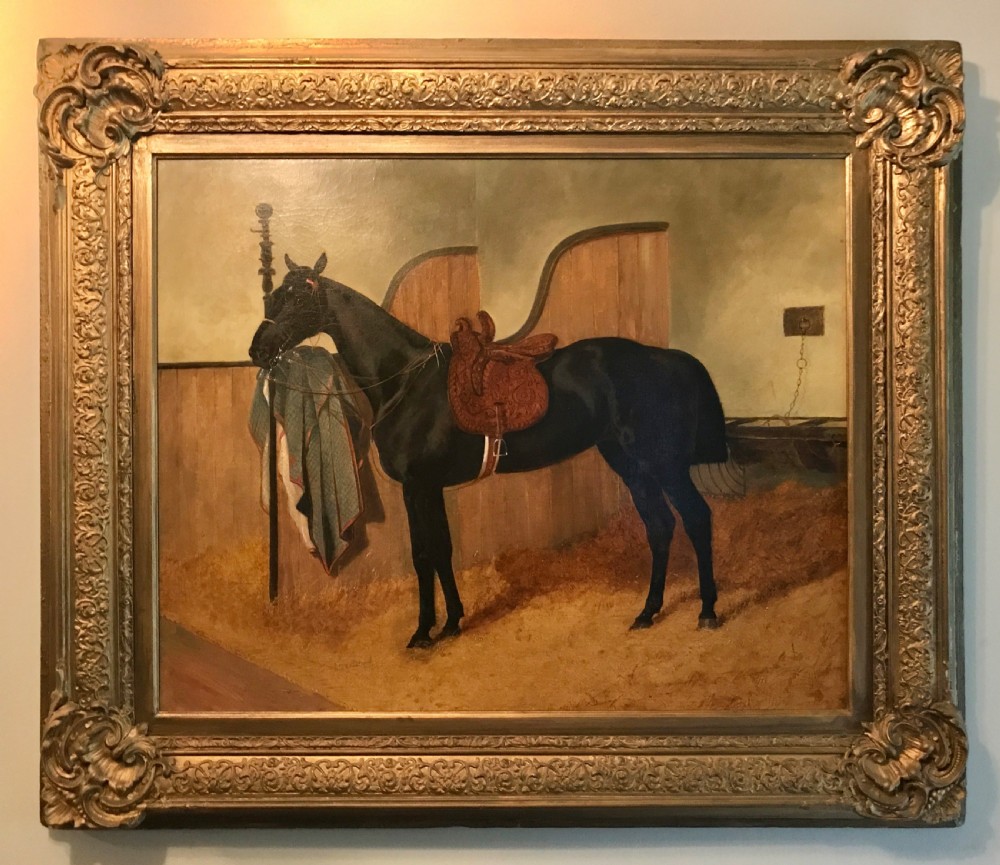 Benjamin Cam Norton 'Candlelight', a Hunter in a Stable, Equestrian Oil on Canvas View VI