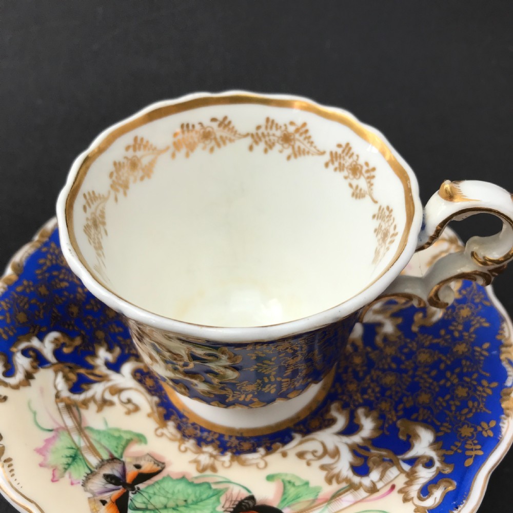 Copeland & Garrett Felspar Porcelain Hand Painted Cup & Saucer circa 1840 View V