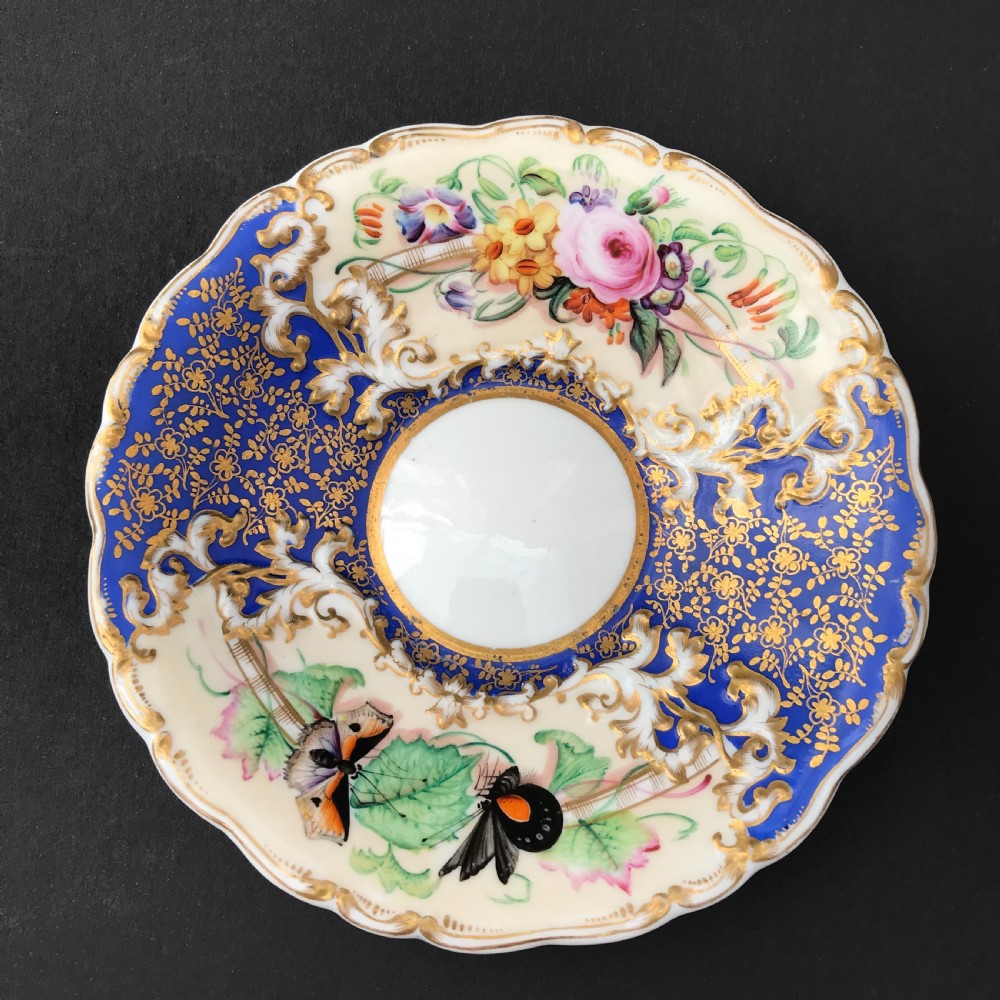 Copeland & Garrett Felspar Porcelain Hand Painted Cup & Saucer circa 1840 View VI
