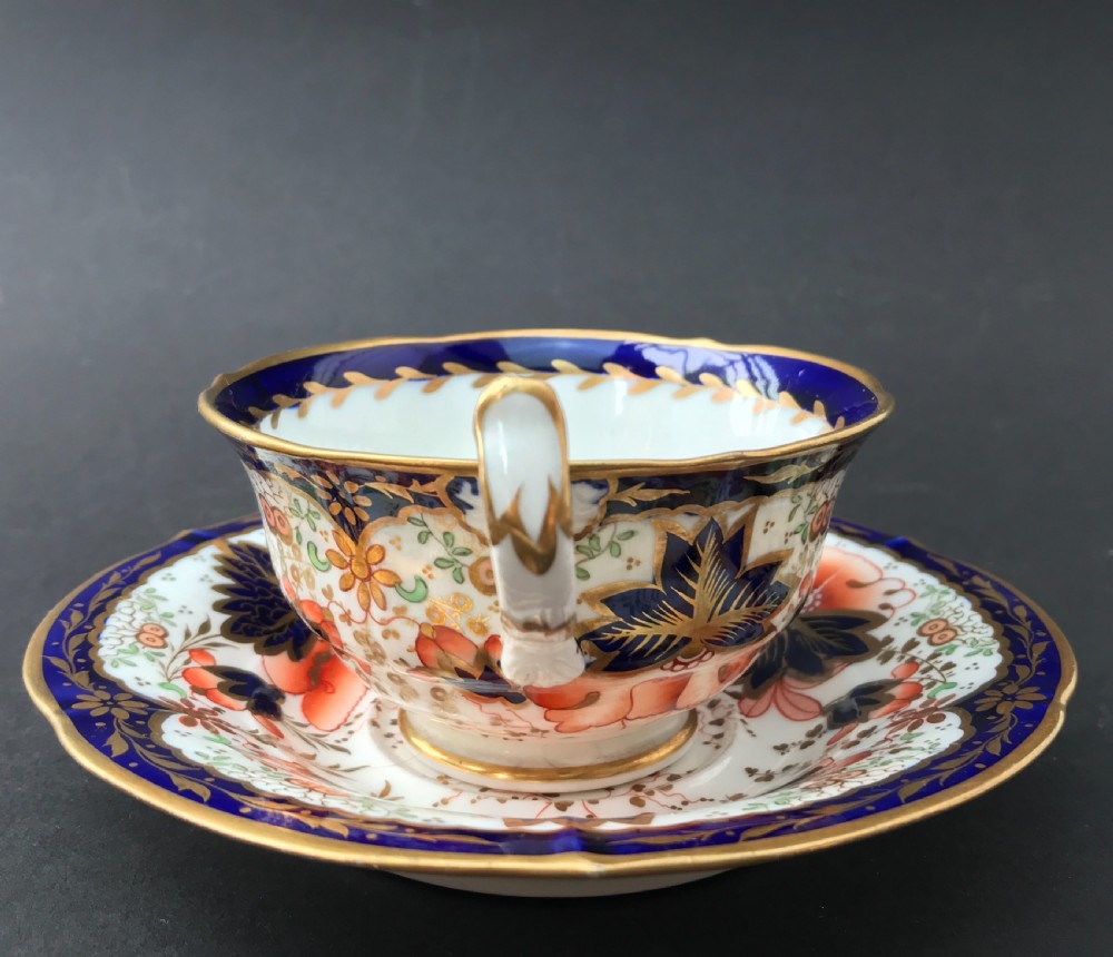 Antique Victorian Staffordshire Porcelain Tea Cups & saucers in Imari Pattern View III