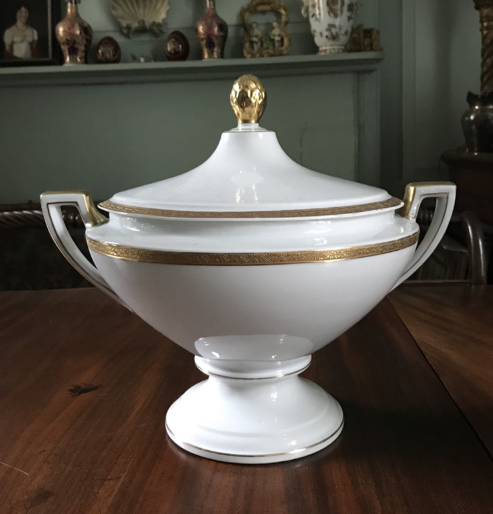 Large Art Deco Schlaggenwald Porcelain Tureen & Cover