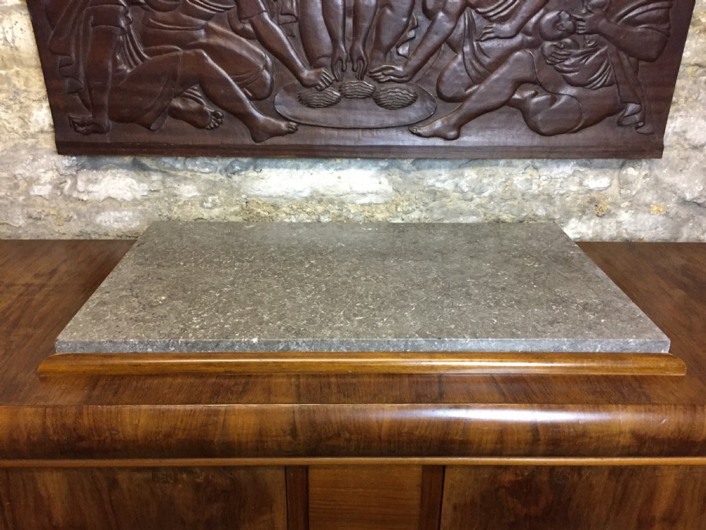 A French Art Deco Burr Walnut Buffet with Marble Top View IV
