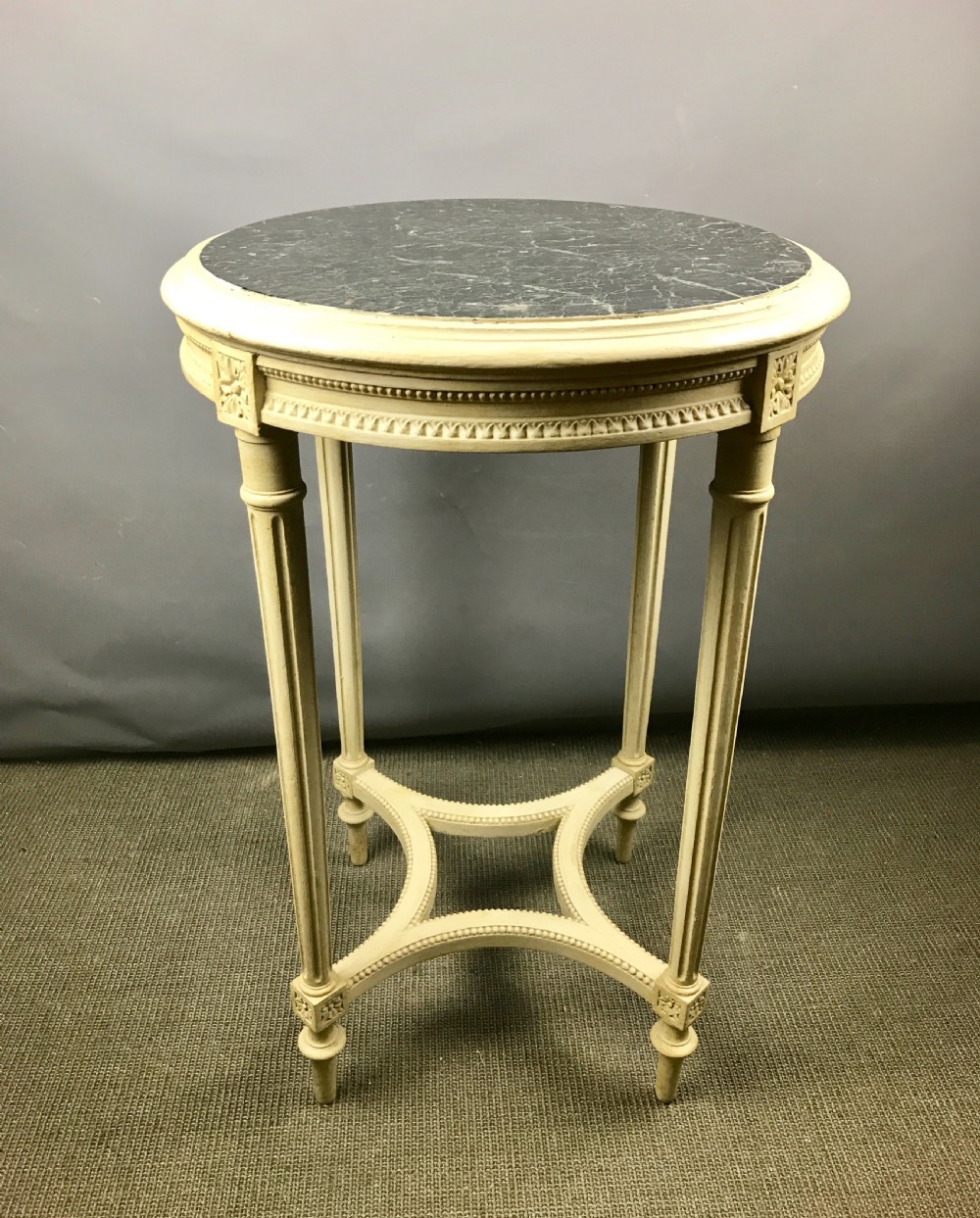 A French Marble Topped Painted Gueridon Side Table View V