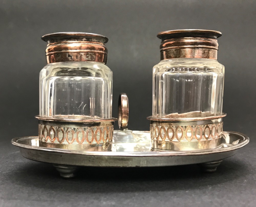 Georgian Old Sheffield Plate Inkstand View II