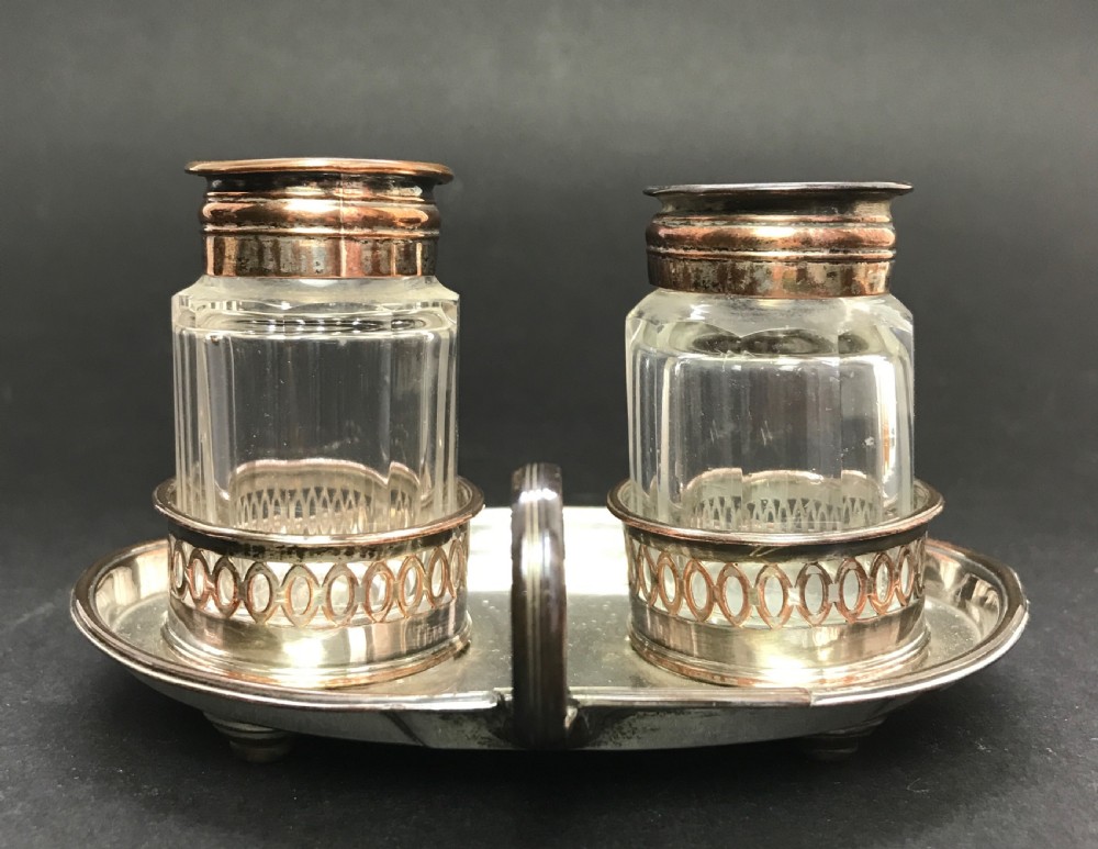 Georgian Old Sheffield Plate Inkstand View III