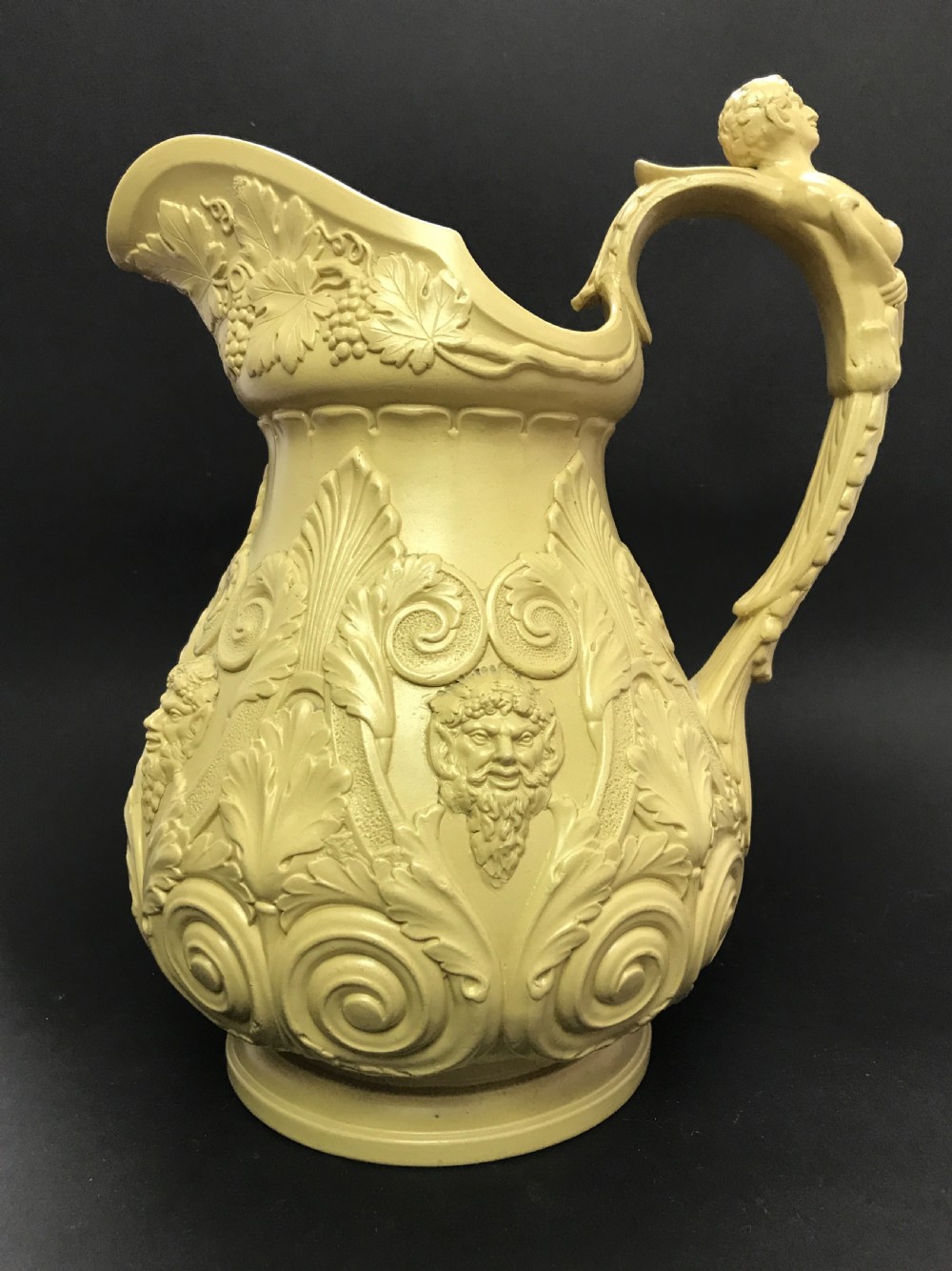 Large Ridgway Pan & Bacchus Drabware Jug / Pitcher
