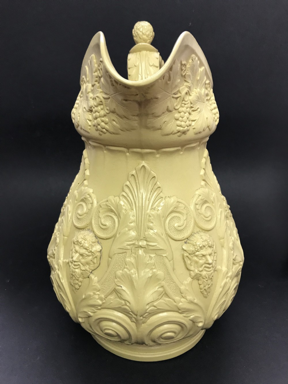 Large Ridgway Pan & Bacchus Drabware Jug / Pitcher View V