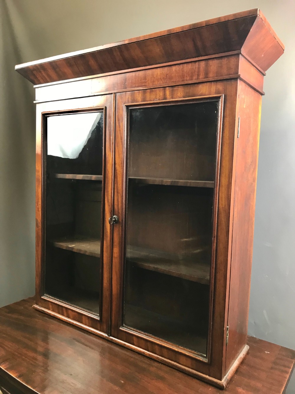 Small Victorian Mahogany Two Door Wall Cabinet View II