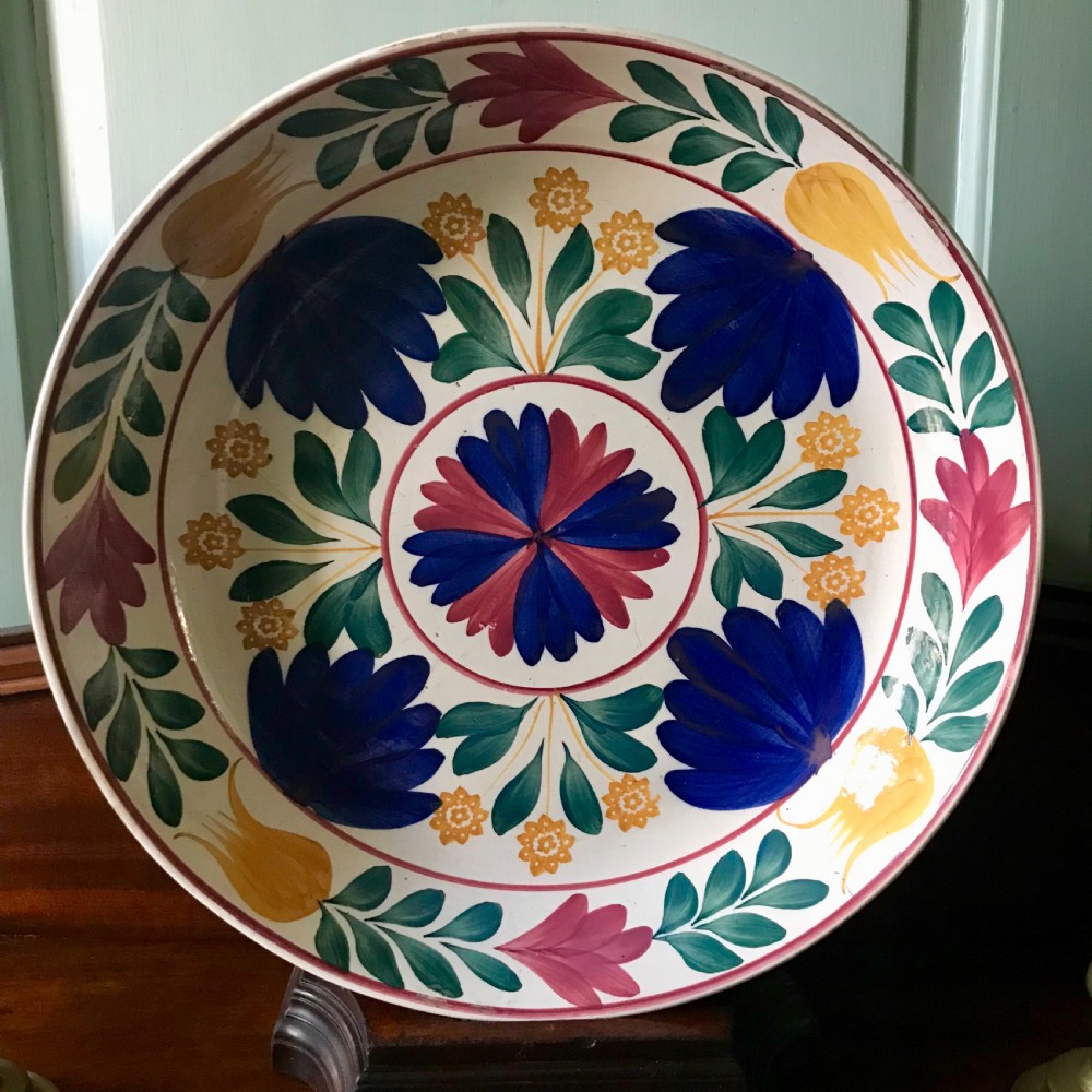 Large Continental Spongeware Charger / Shallow Bowl View II