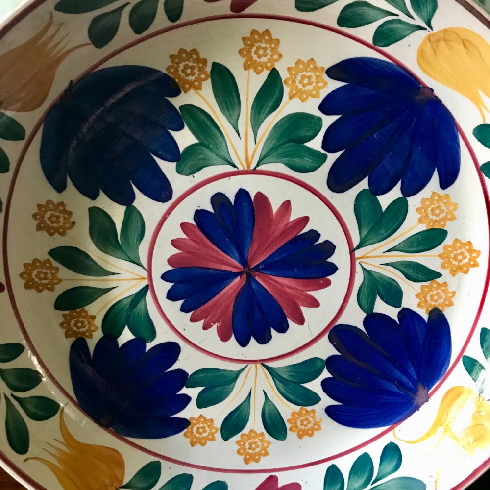 Large Continental Spongeware Charger / Shallow Bowl View III