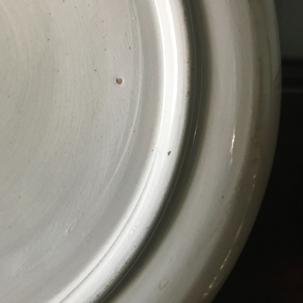 Large Continental Spongeware Charger / Shallow Bowl View V