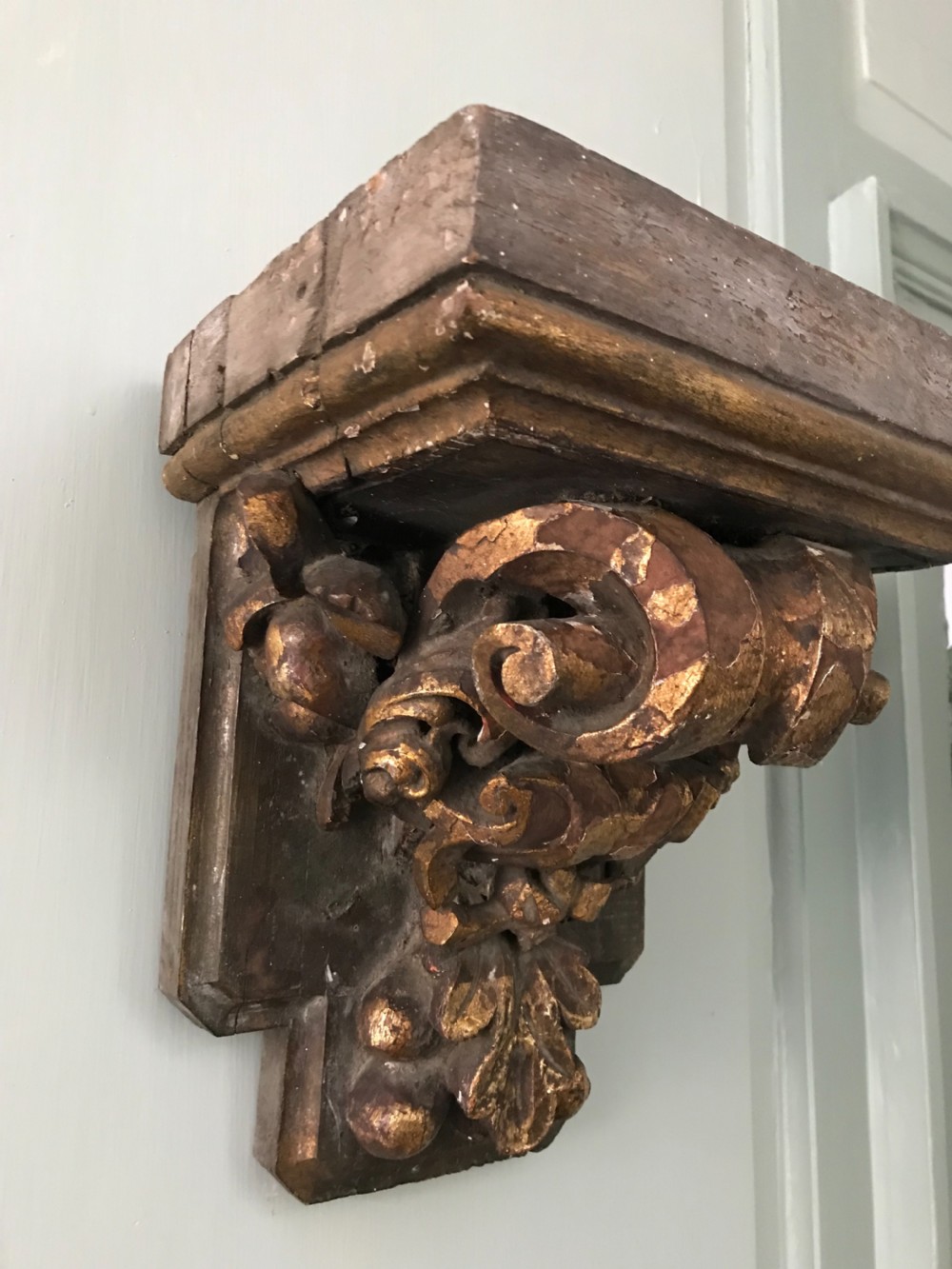 Antique Carved Giltwood Wall Bracket / Shelf View II