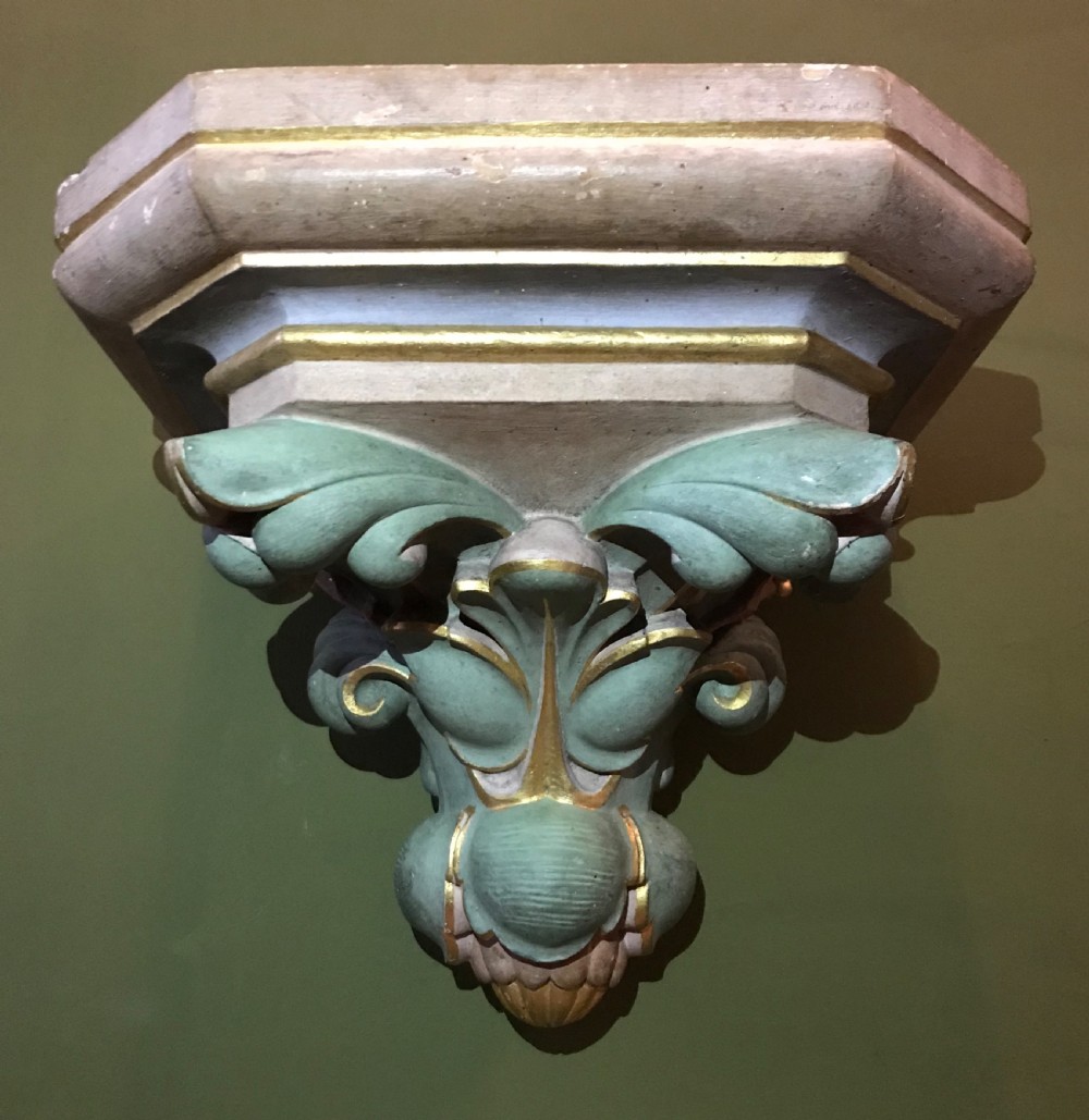 Painted Terracotta Gothic Wall Bracket View II