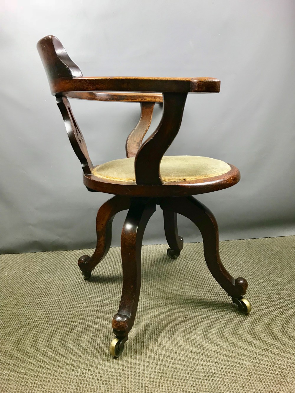 Victorian Oak Swivel Office / Desk Chair View III