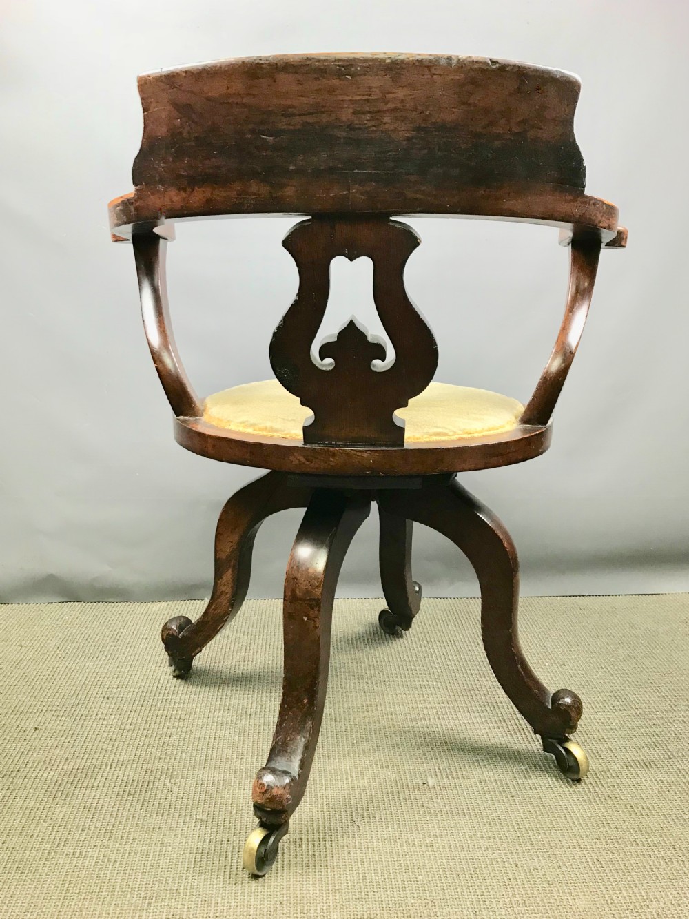 Victorian Oak Swivel Office / Desk Chair View IV