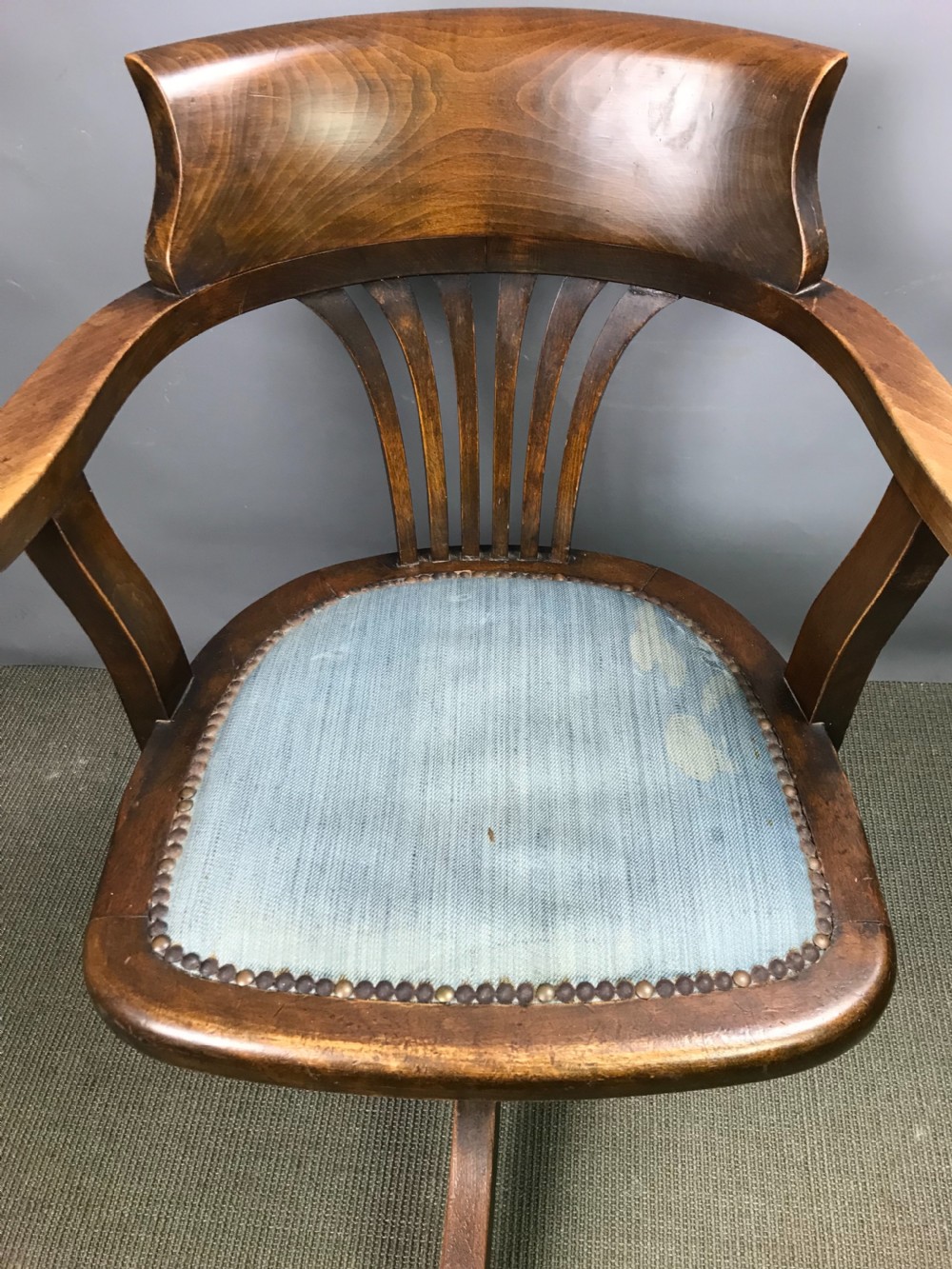Edwardian Oak Swivel Office Chair circa 1920 View VI
