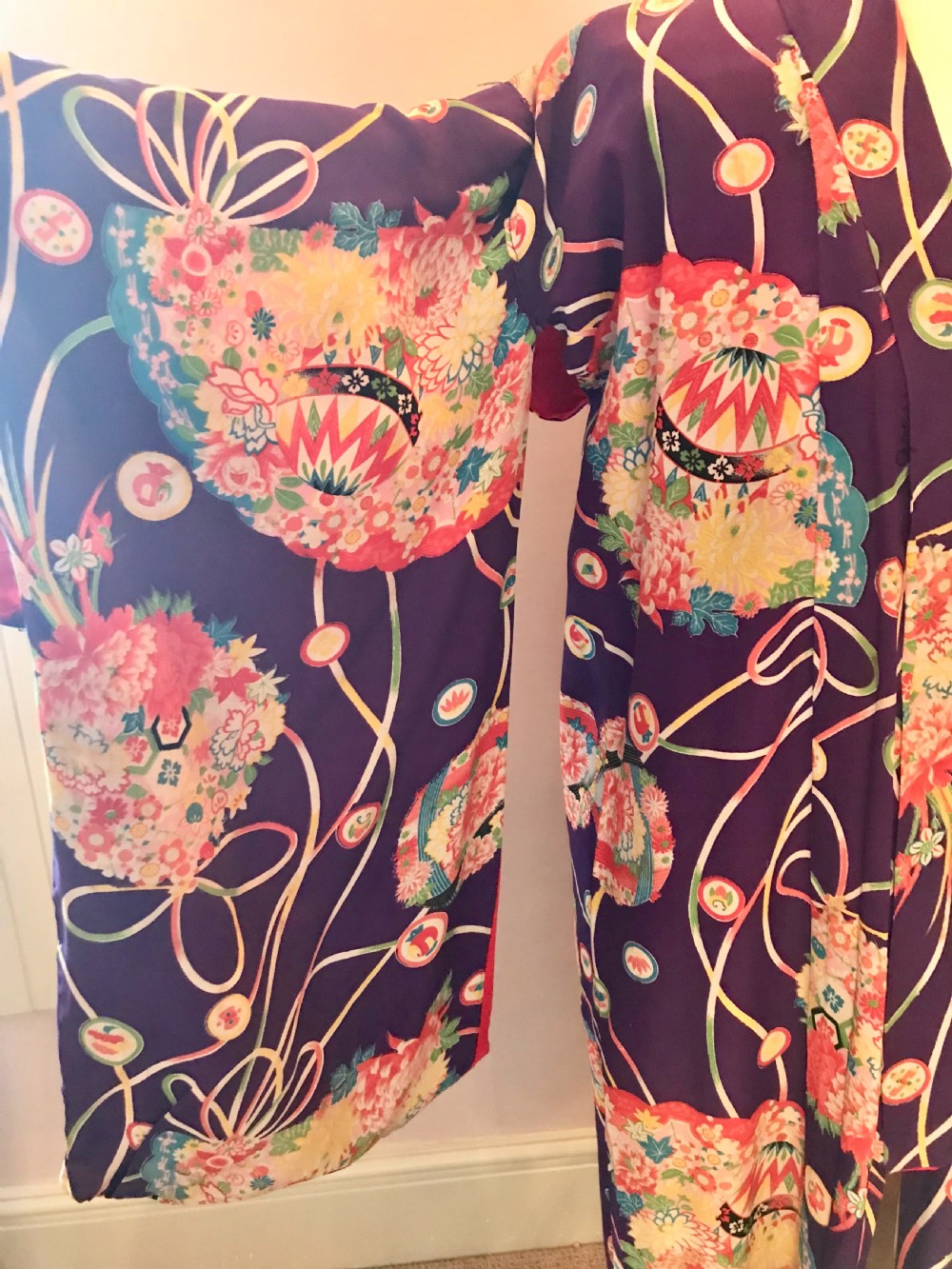 Antique Japanese Purple Silk Kimono / Furisode View V
