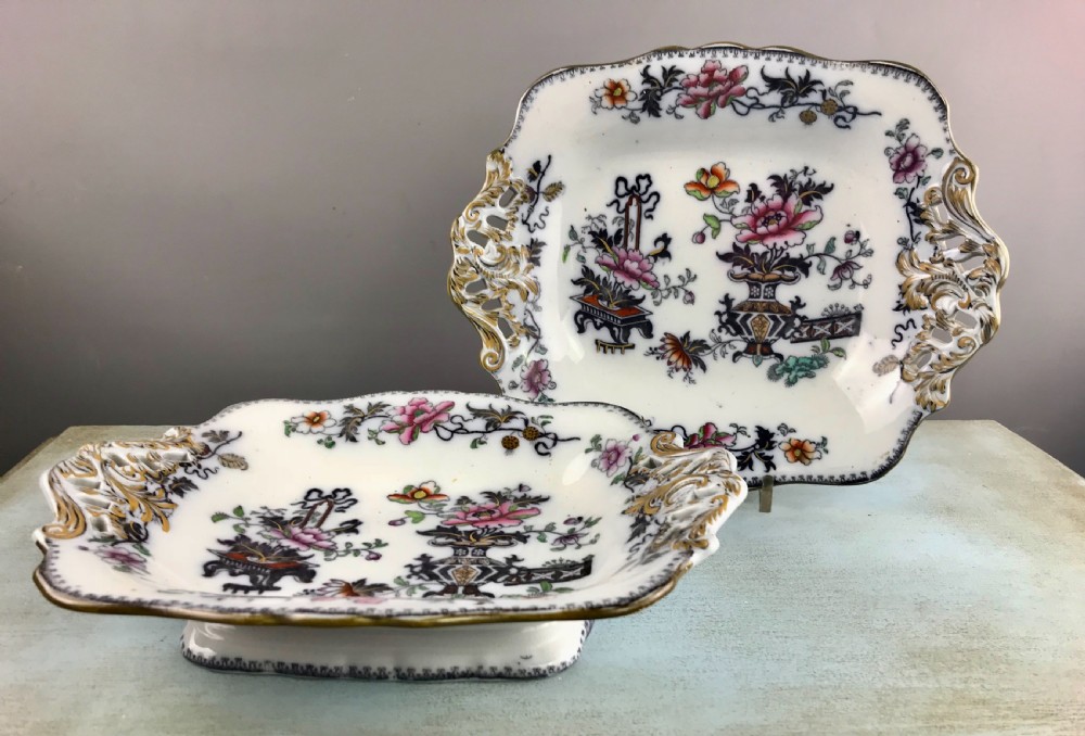 Francis Morley (Masons Ironstone) Serving Dishes Tazzas in 'Casket Japan' Pattern View II