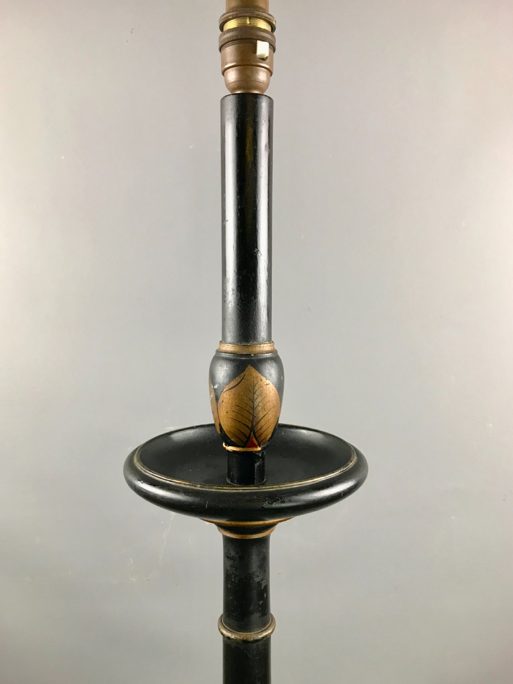 Chinoiserie Decorated Black Japanned Standard Lamp View VI