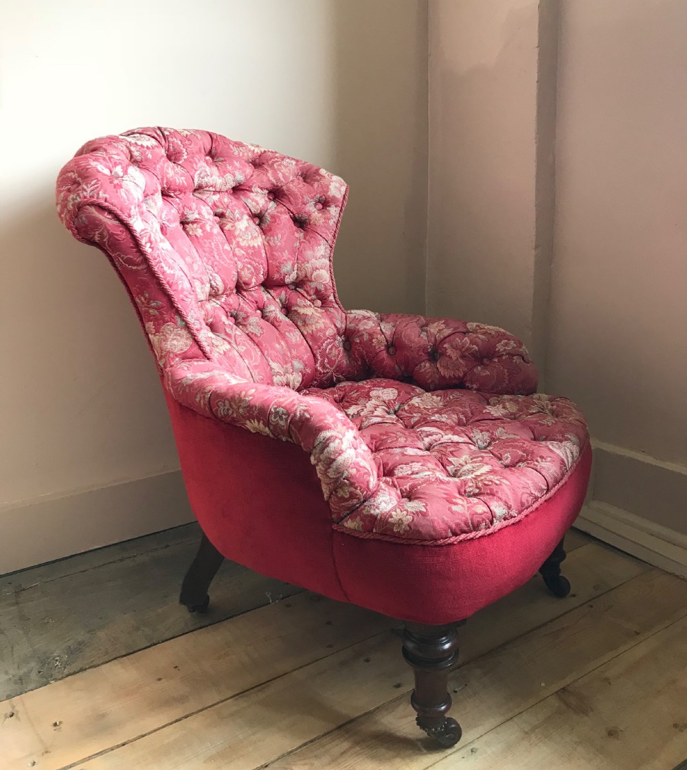 Victorian Button Upholstered Armchair View IV