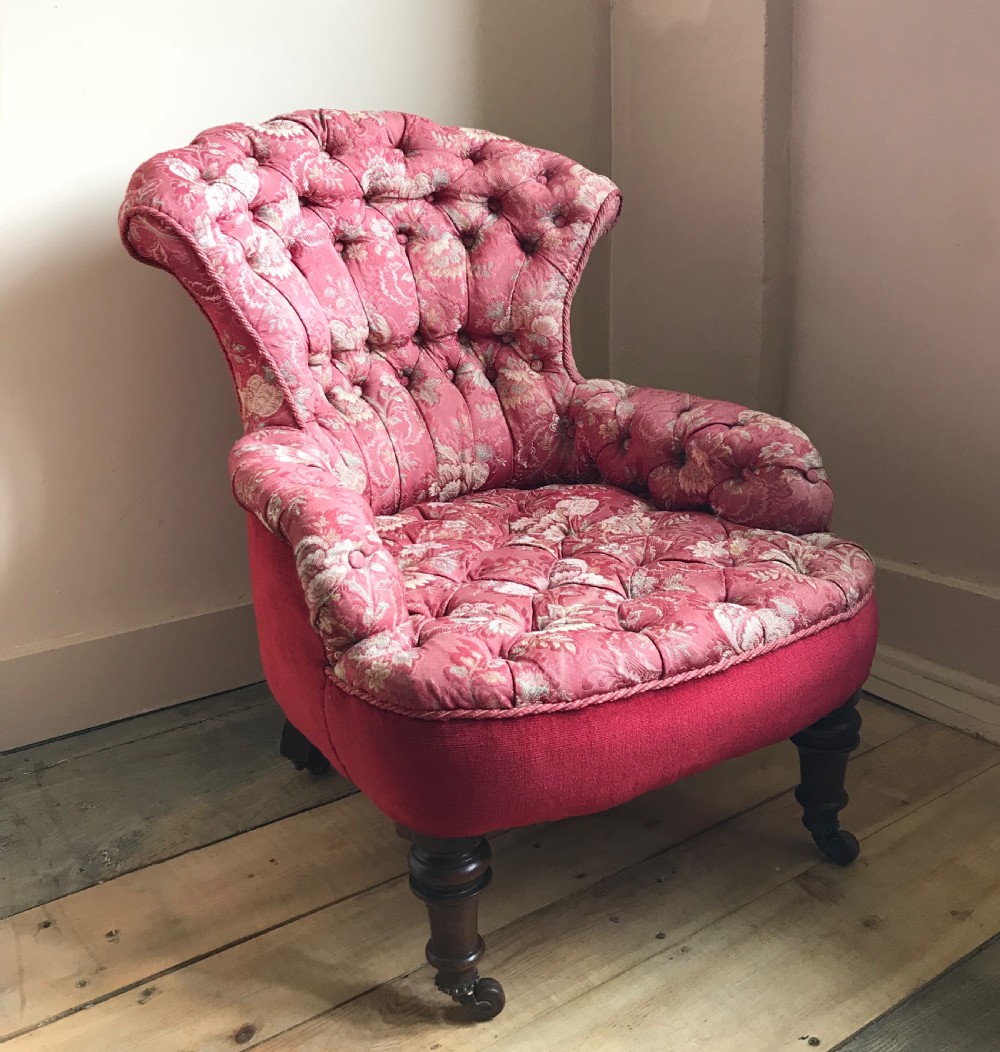 Victorian Button Upholstered Armchair View VI