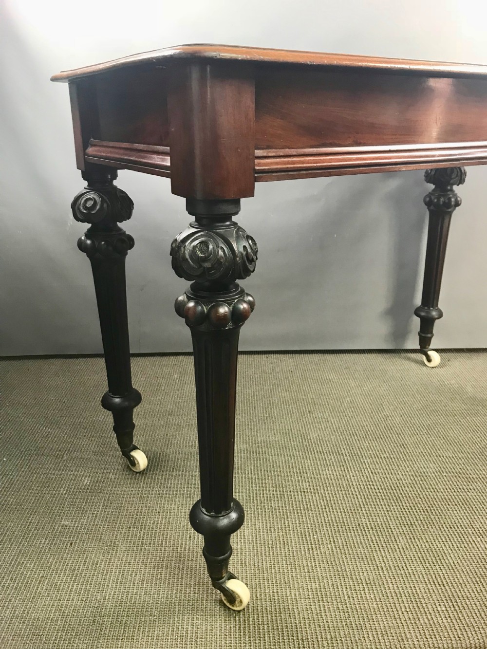 Victorian Mahogany Side Table with Single Frieze Drawer View IV