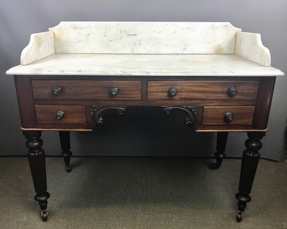 William IV Mahogany Marble Top Washstand